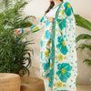 Dhiyona IE Floral Printed V-Neck Regular Pure Cotton Straight Kurta With Trousers & Dupatta