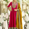 Indyancart IE Women Ethnic Motifs Embroidered Anarkali Kurta with Trousers & Dupatta