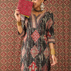Dhiyona IE Printed Pure Cotton V-Neck Tunic With Trouser