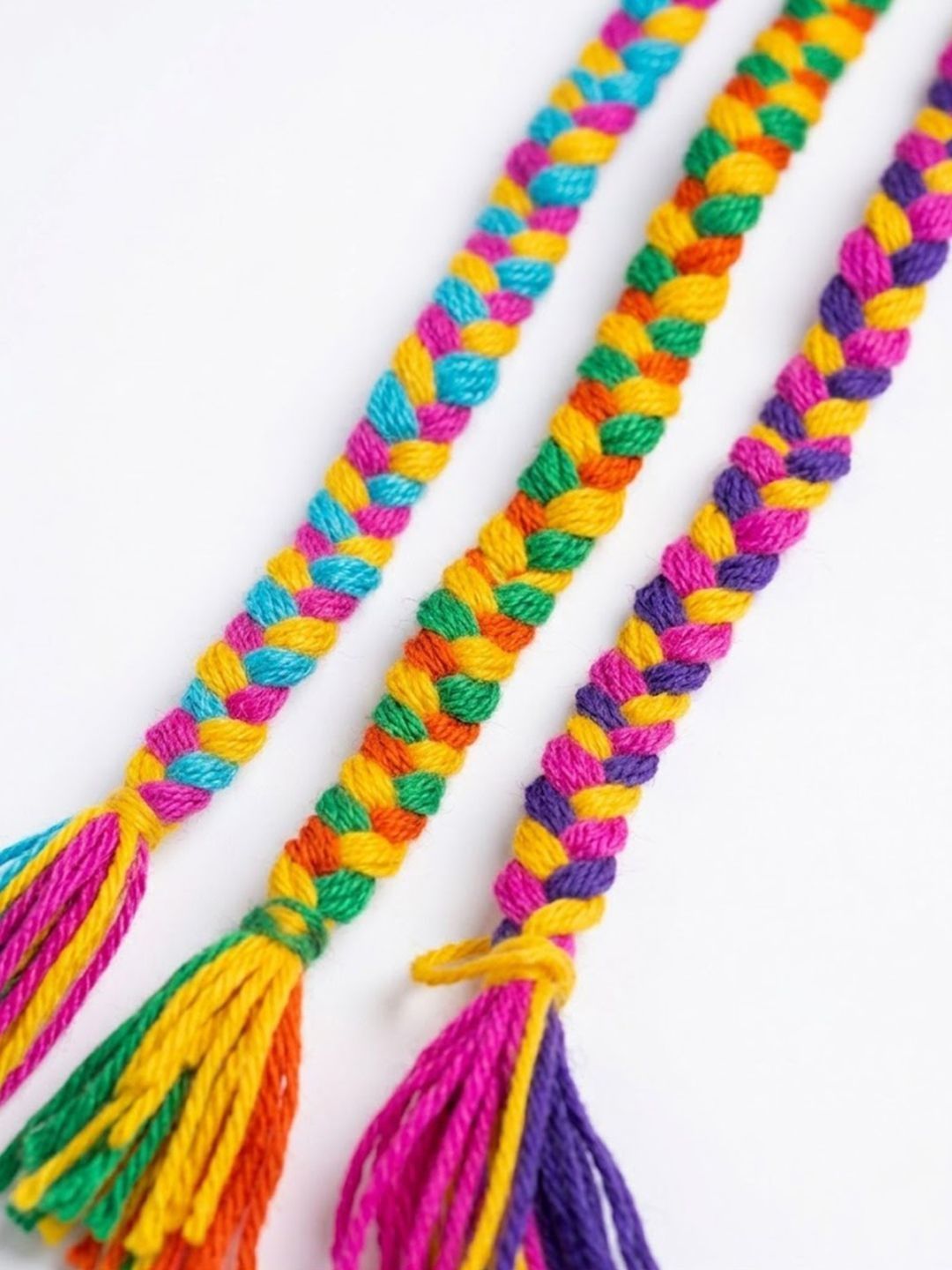 Anouk Set Of 3 Multicolor Thread Rakhi With Roli Chawal Chandan Mishri