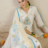 Dhiyona IE Women Floral Embroidered Cotton Kurta with Trousers & Dupatta