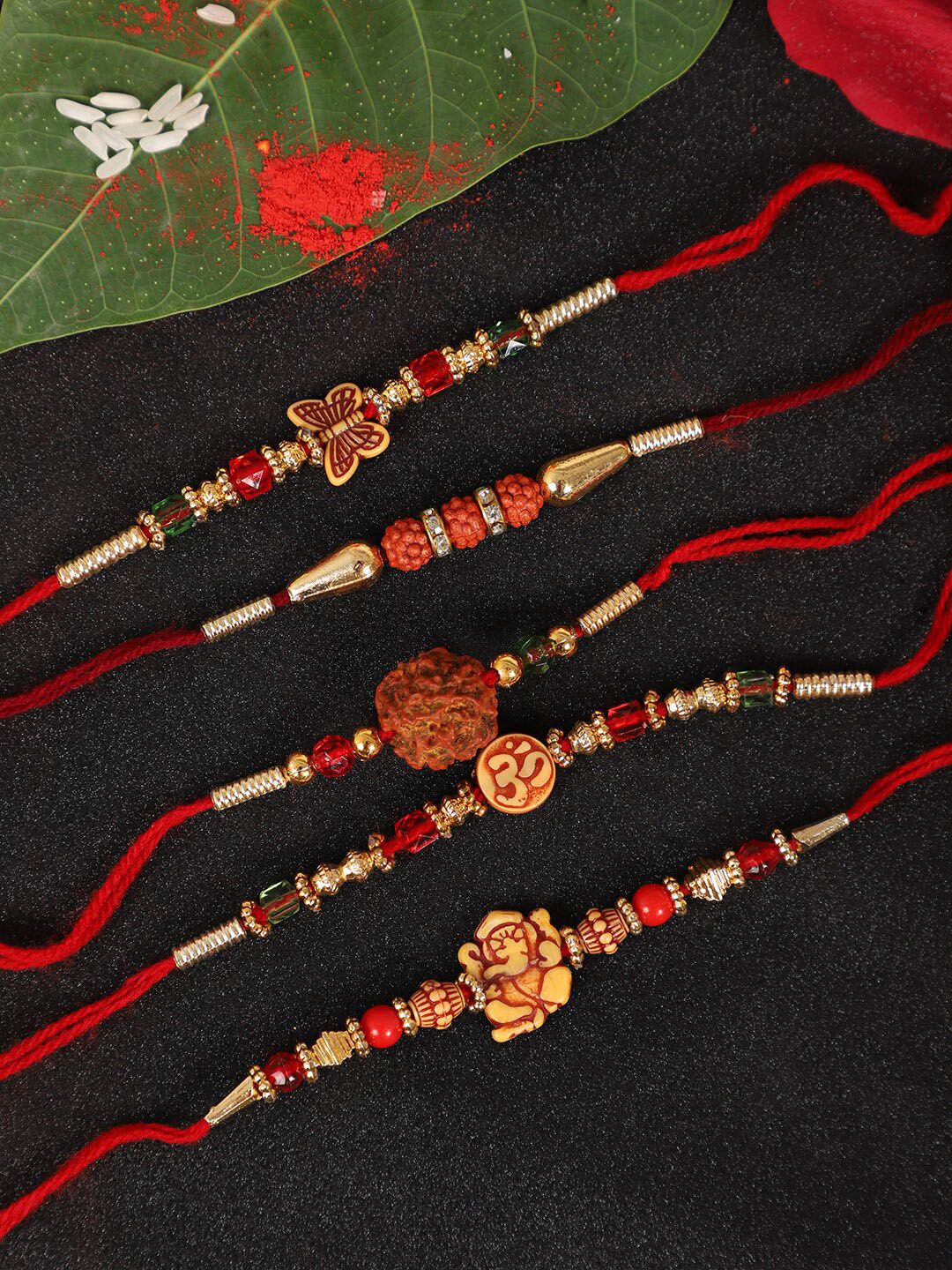 Anouk Set Of 5 Beaded Rakhi