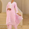 Indyancart IE Women Ethnic Motifs Embroidered Regular Thread Work Pure Cotton Kurta with Trousers & With Dupatta