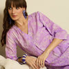 Indyancart IE Printed A-Line Pure Cotton Tunic With Trousers
