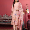 Dhiyona VR Women's Pure Kantha Hand Embroidered Kurta Set With Embroidered Dupatta