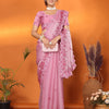 Dhiyona GR Women's Hirva Pink Jimmi Choo Embroidered Saree