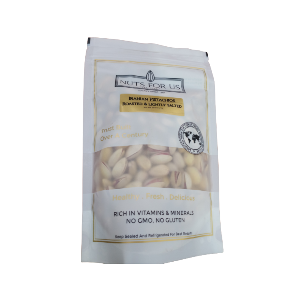 Nuts For Us Roasted Iranian Pistachios (Slightly Salted) - Indyancart