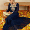 Dhiyona IE Embroidered V-Neck A-Line Tunic With Trousers Co-Ords