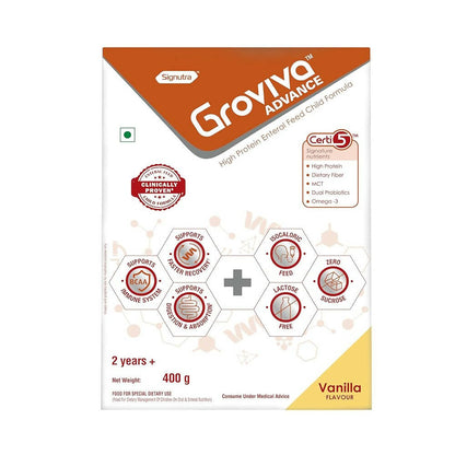 Groviva Advance High Protein Enteral Feed Child Formula Powder - Vanilla Flavor