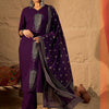 Dhiyona IE Floral Embroidered Mirror Work Pure Cotton Kurta With Trousers & Dupatta