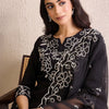 Dhiyona IE Women Floral Embroidered Regular Thread Work Kurta with Trousers & With Dupatta