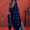 Indyancart IE Women Ethnic Motifs Embroidered Kurta with Trousers & Dupatta