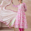 Dhiyona IE Women Floral Printed Regular Thread Work Pure Cotton Kurta with Trousers & With Dupatta