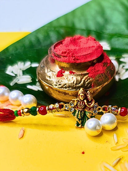 Anouk Set Of 6 Beaded Cotton Thread with AD Stones & Meenakari Designer Rakhi for Brother