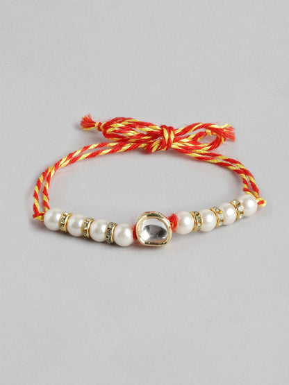Anouk Unisex Set of 2 Beaded Bhai Bhabhi Rakhis With Roli & Chawal