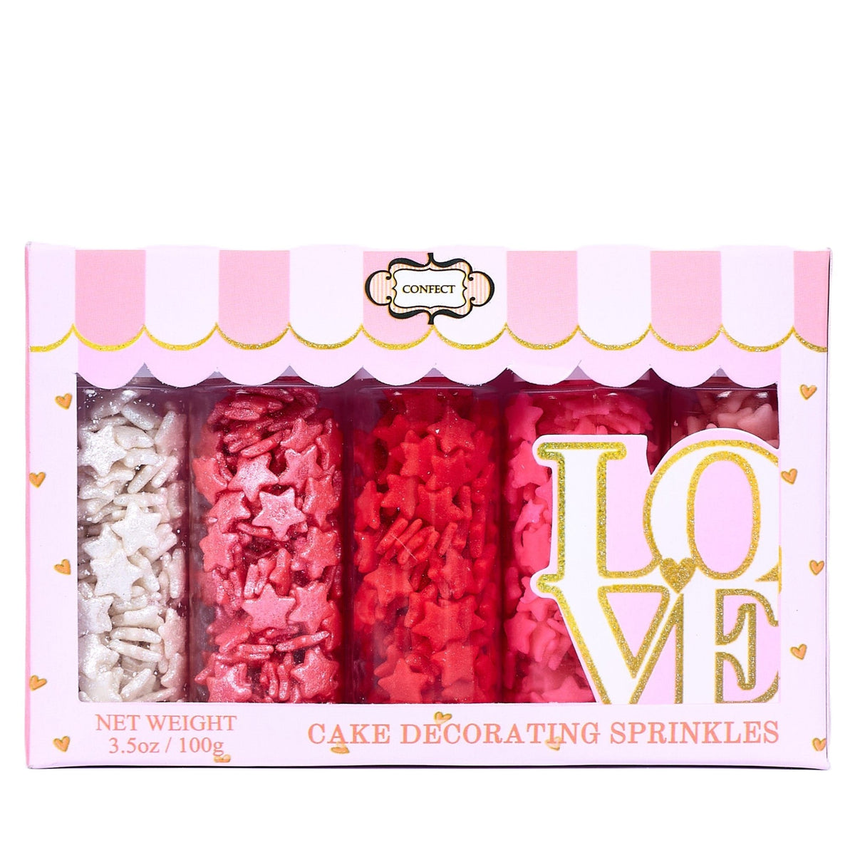 Confect Valentine Sprinkles | 20 Edible Decoration for Baking & Dessert