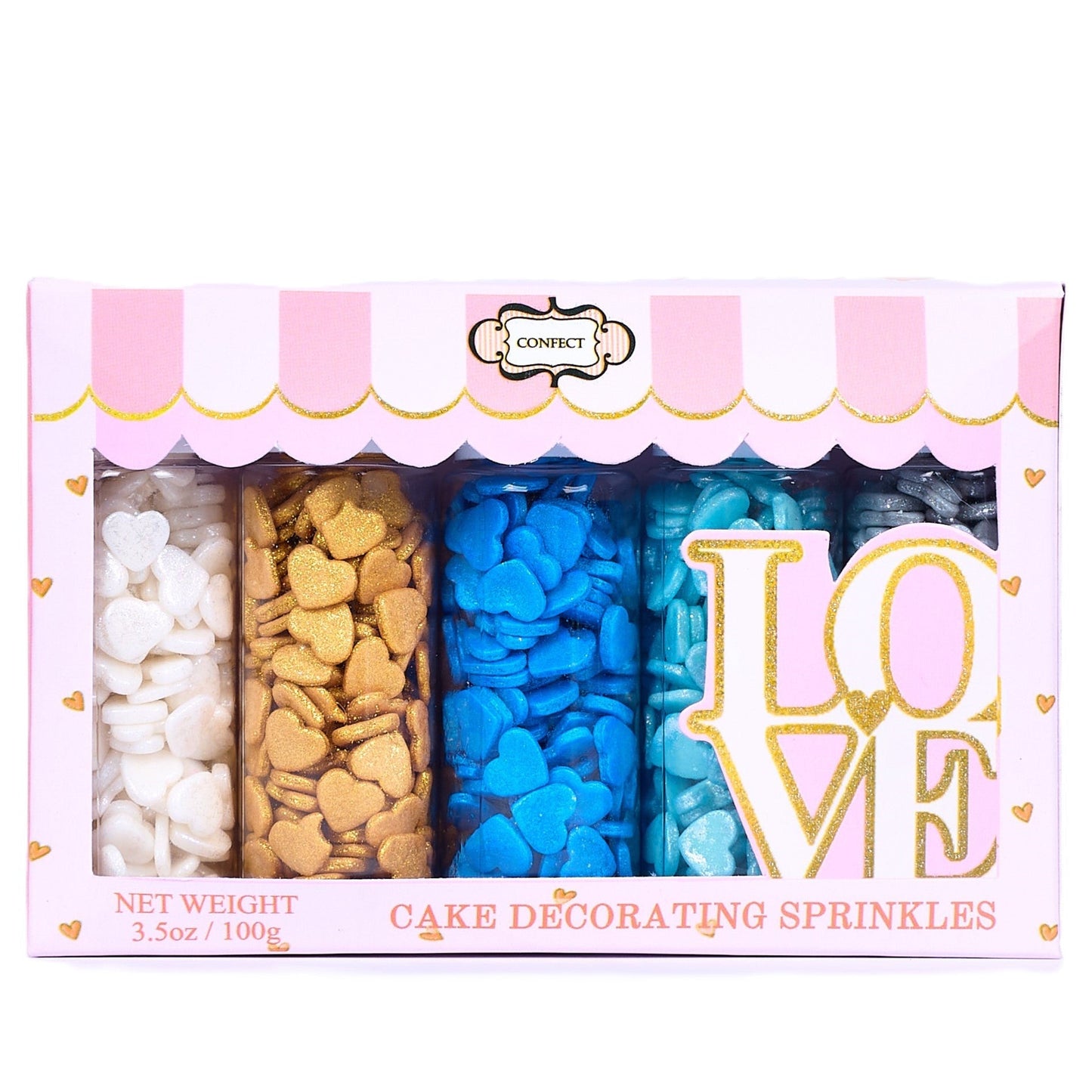 Confect Valentine Sprinkles | 03 Edible Decoration for Baking & Dessert