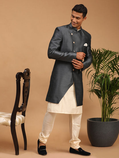 Men's Green Pure Cotton Straight Kurta and Patiala Set