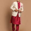 Men's Pink Viscose Blend Straight Jacket  Kurta and Pyjama Set