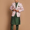 Men's Green Viscose Blend Straight Jacket  Kurta and Pyjama Set