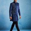 Men's Turquoise Silk Blend Straight Kurta And Pyjama Set
