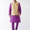 Men's Purple Silk Blend Straight Jacket  Kurta and Pyjama Set