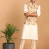 Men's Brown Silk Blend Straight Jacket  Kurta and Pyjama Set
