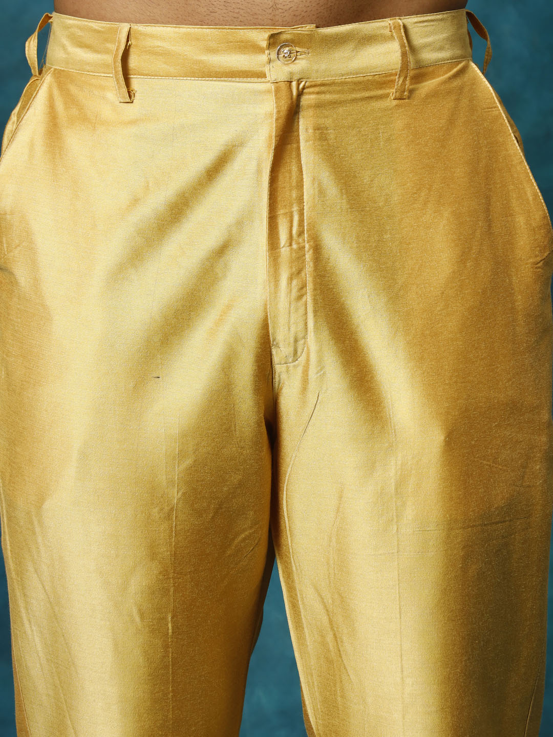 Men's Mustard Viscose Straight Jacket  Kurta and Pyjama Set