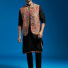 Men's Maroon Viscose Straight Jacket Kurta And Pyjama Set.