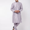 Men's Lavender Silk Blend Straight Kurta Pyjama Set
