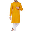 Men's Mustard Cotton Blend Straight Kurta Pyjama Set