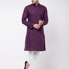 Men's Purple Cotton Linen Straight Kurta Pyjama Set