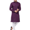 Men's Purple Cotton Linen Straight Kurta Pyjama Set