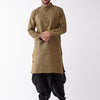 Men's Black Silk Blend Straight Kurta and Dhoti Set