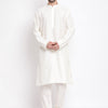 Men's Cream Viscose Straight Kurta Pyjama Set