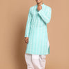 Men's Green Pure Cotton Straight Kurta and Dhoti Set