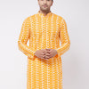 Men's Orange Pure Cotton Straight Kurta Pyjama Set