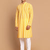 Men's Orange Pure Cotton Straight Kurta Pyjama Set