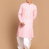 Men's Pink Pure Cotton Straight Kurta and Dhoti Set