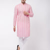 Men's Pink Pure Cotton Straight Kurta Pyjama Set