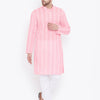 Men's Pink Cotton Straight Kurta Pyjama Set
