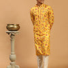 Men's MulticolorBaseMustard Muslin Straight Kurta Pyjama Set