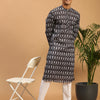 Men's Black Cotton Blend Straight Kurta Pyjama Set