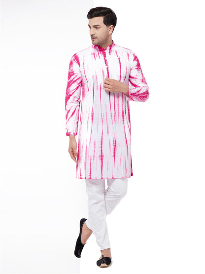 Men's Pink Pure Cotton Straight Kurta Pyjama Set