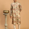 Men's Brown Silk Blend Straight Kurta Pyjama Set