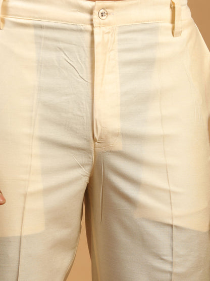 Men's Brown Silk Blend Straight Kurta Pyjama Set