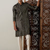 Men's Black Viscose Straight Kurta Pyjama Set
