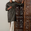 Men's Black Viscose Straight Kurta Pyjama Set