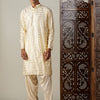 Men's Gold Viscose Straight Kurta and Patiala Set