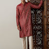 Men's Maroon Viscose Straight Kurta Pyjama Set